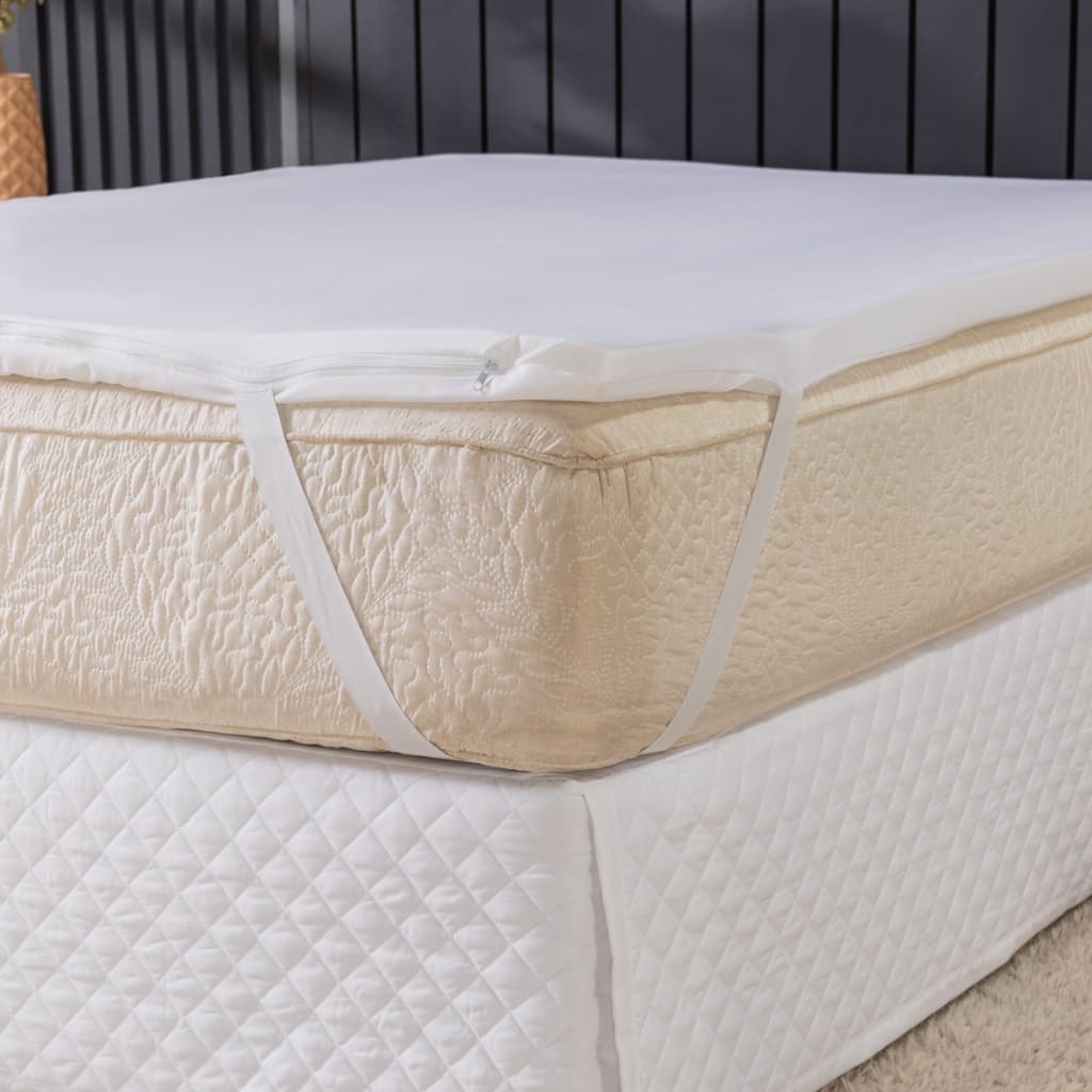 Protetor Pillow Top Queen de Espuma D28 400 Fios Macio Alta Memória Premium Branco