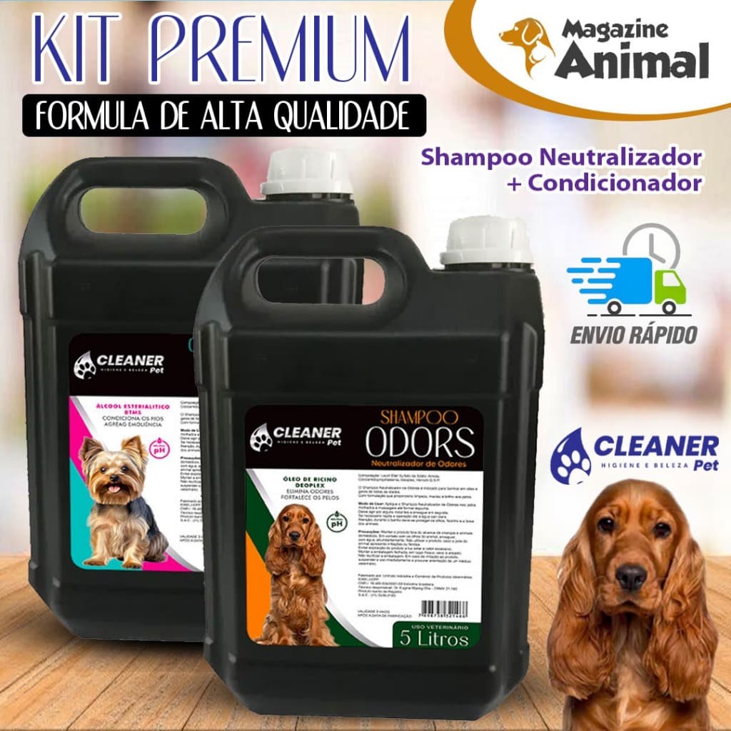 Kit Shampoo profissional Neutralizador de odores 5 Litros + Condicionador  5 Litros Cleaner