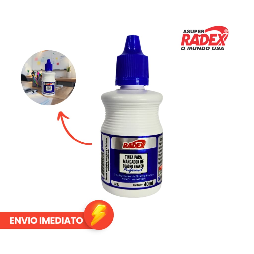 Tinta Reabastecedor Marcador Quadro Branco 40 ml Azul Radex