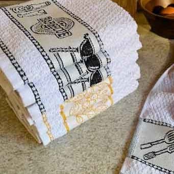 Pano De Prato Atoalhado Gourmet 100% Algodão Kit 5 Peças