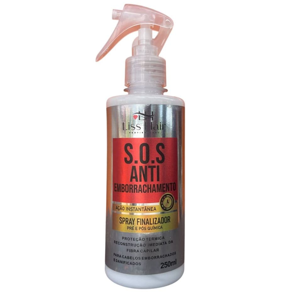 S.O.S Antiemborrachamento Spray Finalizador Protetor Térmico Para Cabelos Emborrachados Liss Hair
