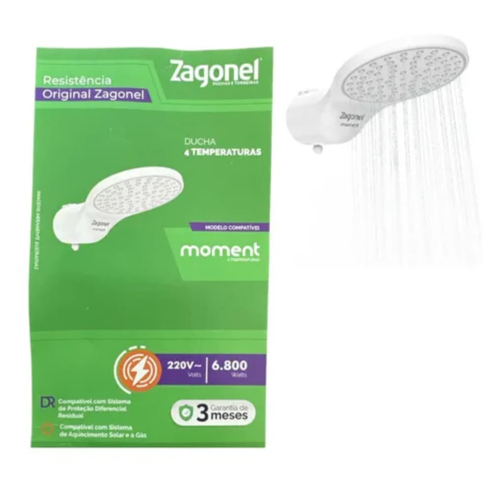 Resistência Original Ducha Moment 4T – Zagonel – 220V 6800W