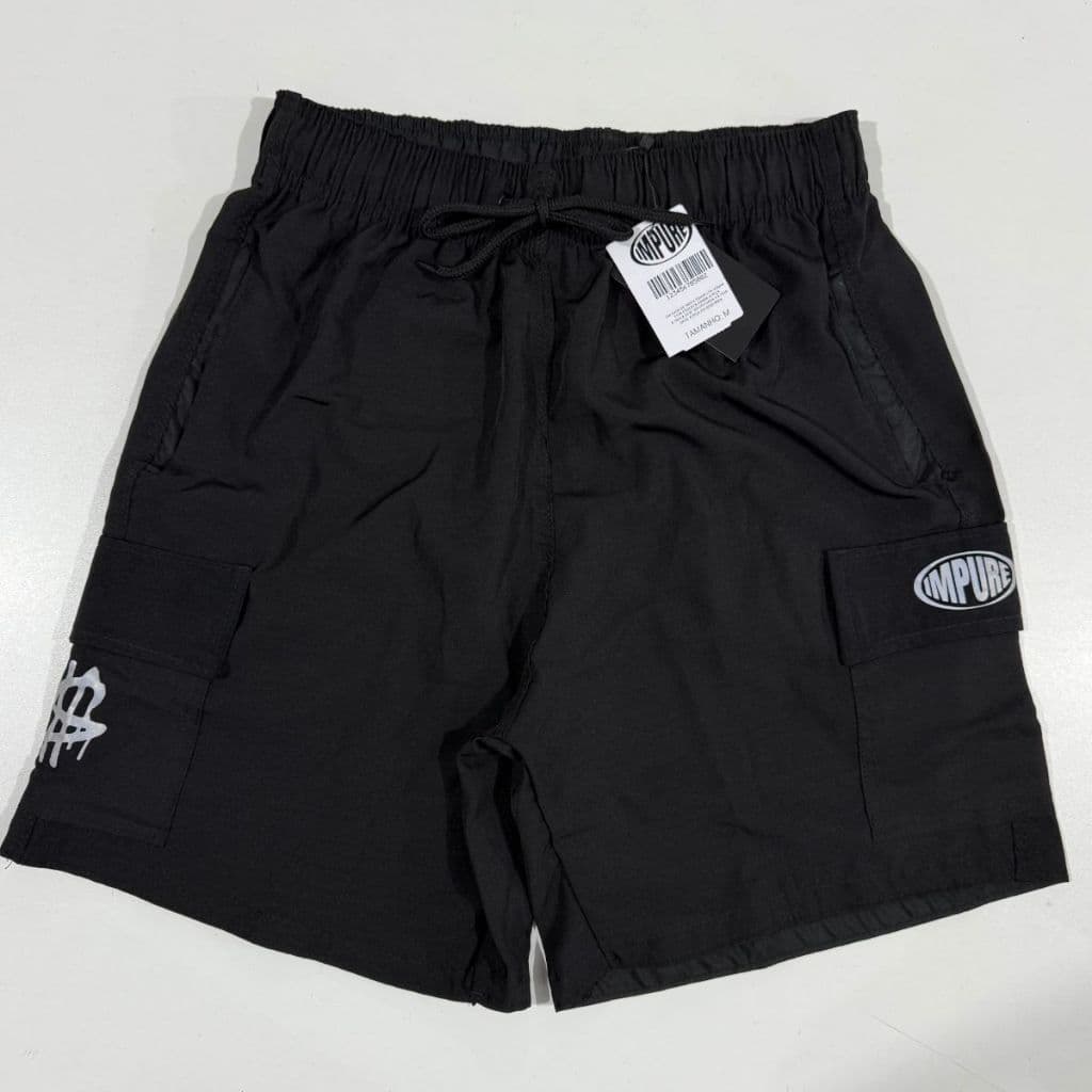 Bermuda Cargo Short Masculino Impure Cash Bolsos Laterais Street Elastano Tactel