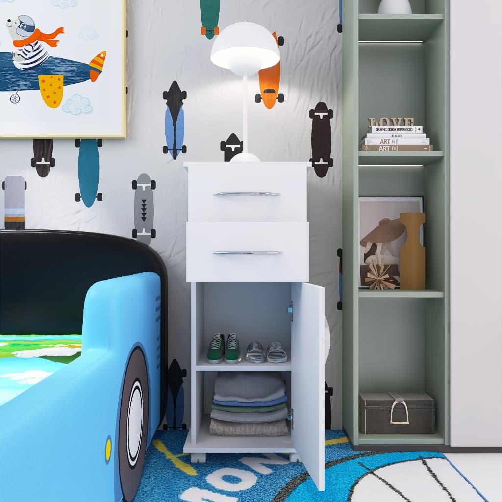 Balcão Multiuso Organizador com Gavetas – Móvel Pequeno para Casa – Branco
