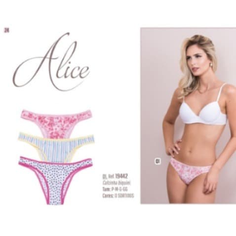 Kit 10 Calcinhas em Microfibra Estampada Tamanho P