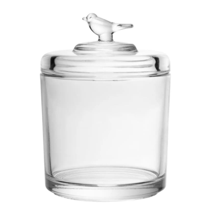 Pote De Cristal Ecológico Com Tampa Pote Bird Bomboniere