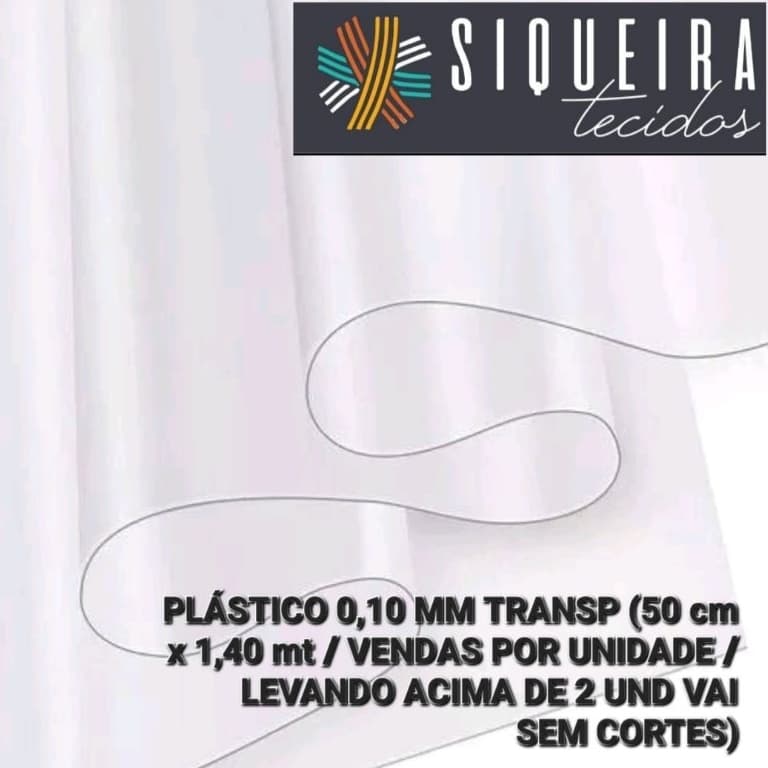 PLÁSTICO CRISTAL 0,010 MM TRANSPARENTE(A PARTIR DE 50 CM X 1,40 mt larg)utilizado diversos segmentos