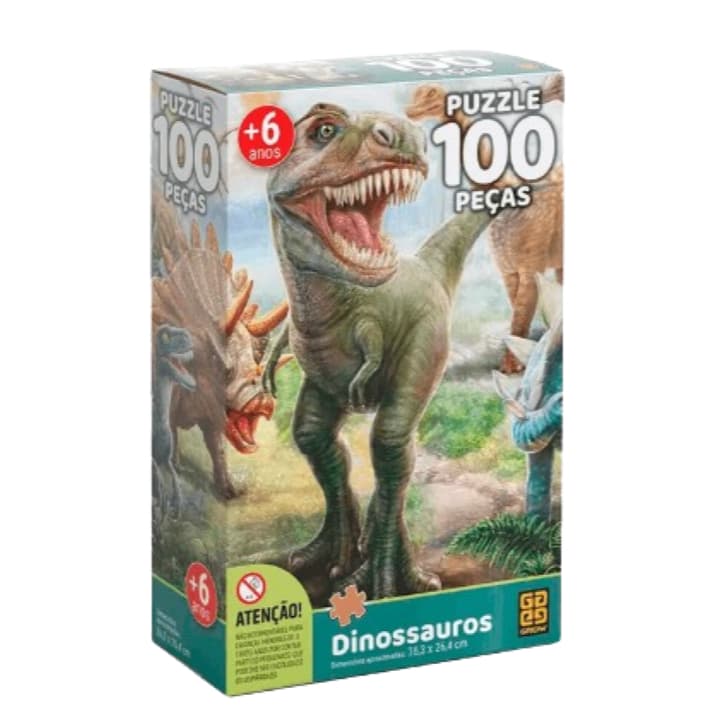 Quebra-cabeça Puzzle 100 peças Dinossauros 2660