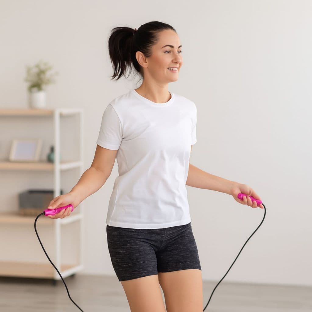 Corda de Pular Rosa Fitness Academia Treino Funcional