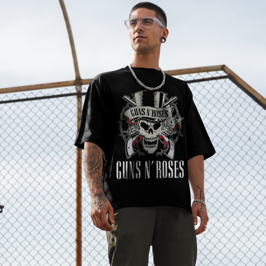 Camiseta Unissex Guns N' Roses Banda de Rock 100% algodão