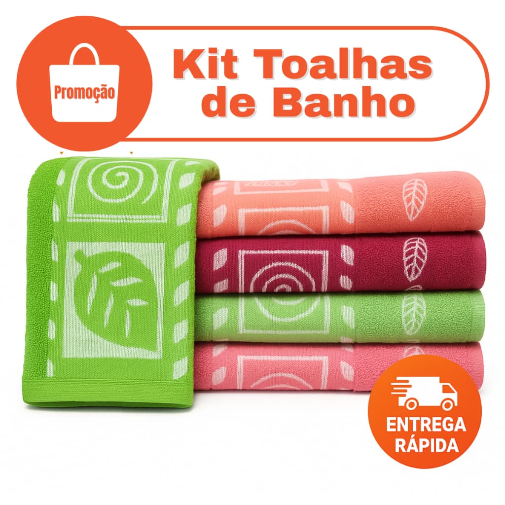 Kit 02 Toalhas Gigante de banho 70 x 140cm 300g Folhas carajon Moda Praia
