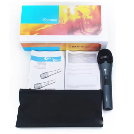 E835S microfone vocal dinâmico cardióide de áudio com interruptor liga/desliga