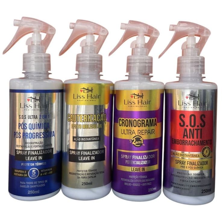 Spray Finalizador Leave-In com Proteção Térmica 250mL Brilho Maciez e Antifrizz Liss Hair