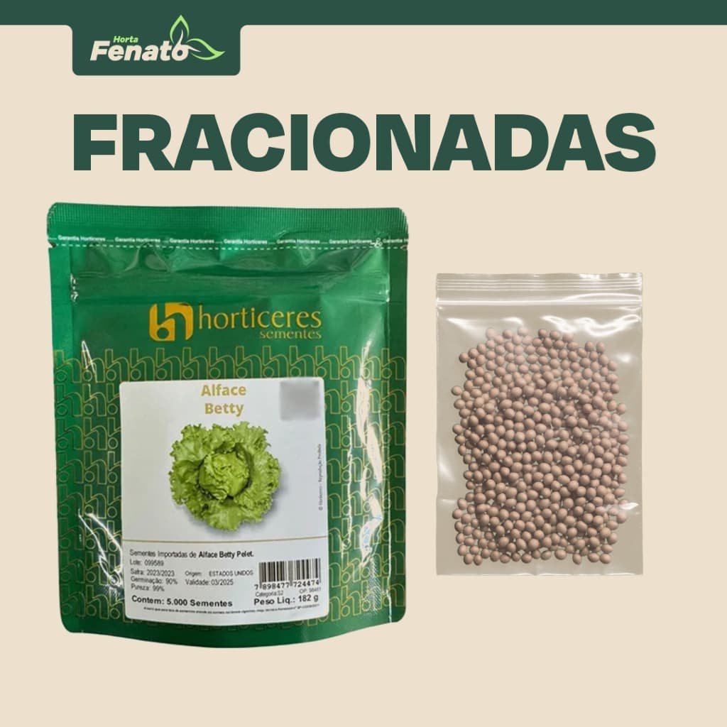 Sementes Peletizadas de Alface Americana Betty Horticeres FRACIONADAS