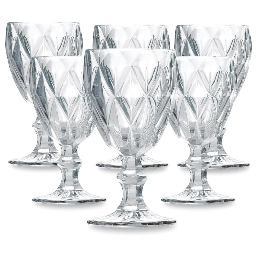 Jogo De 6 Taças De Vidro Diamond 340ml260ML Transparente