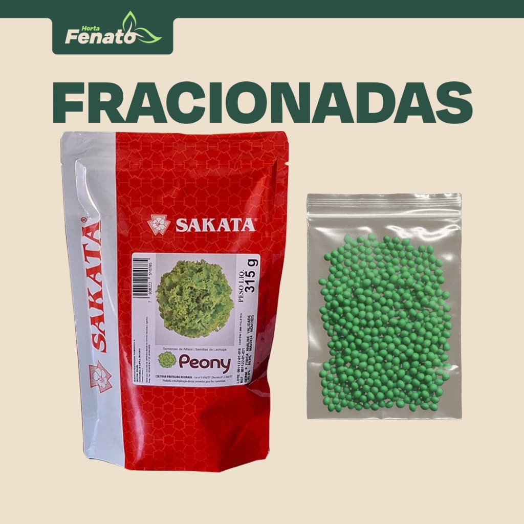 Sementes Peletizadas de Alface Crespa Peony Sakata FRACIONADAS