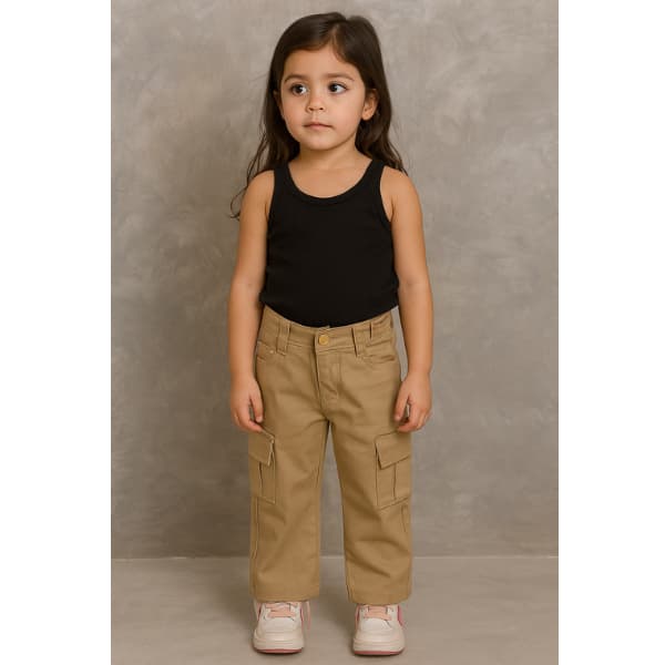 Calça Cargo Sarja Fashion Modernas Para Meninas