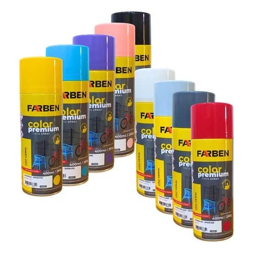 Tinta Spray Uso Geral  Farben Metais Madeira Artesanato Gesso Rodas Secagem Rápida
