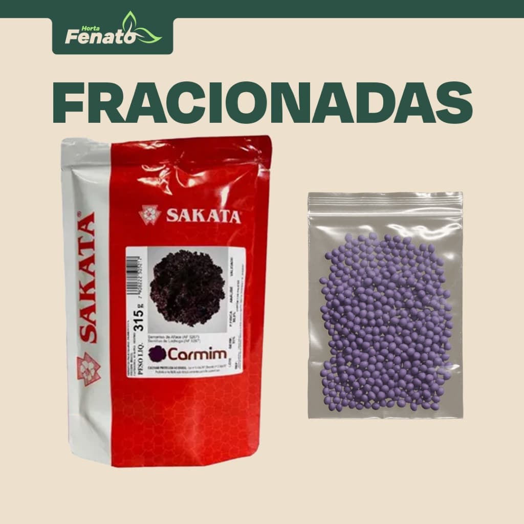 Sementes Peletizadas de Alface Roxa Carmim Sakata FRACIONADAS