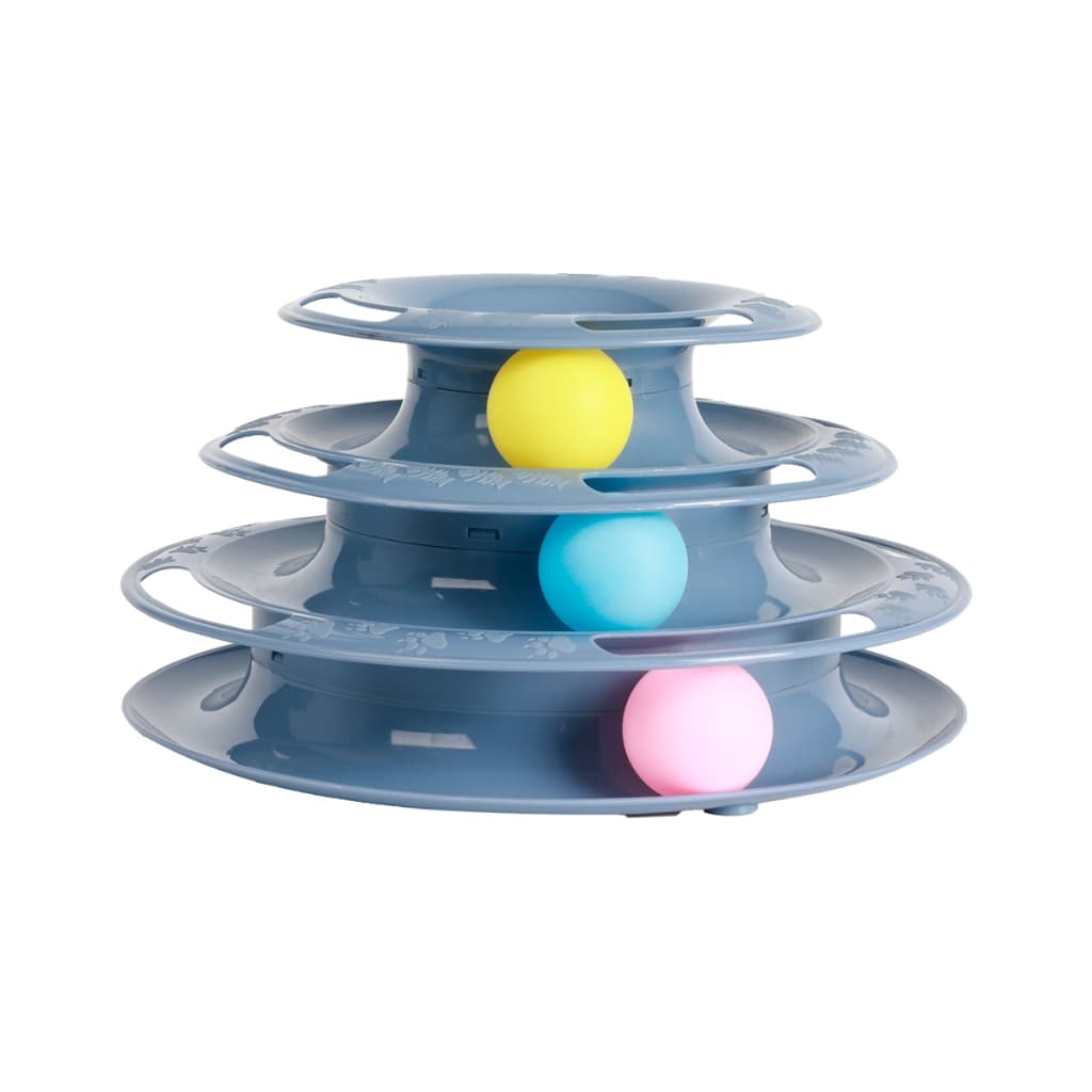 Brinquedo Interativo para Gato Torre com Bolinhas Anti Estresse e Tédio