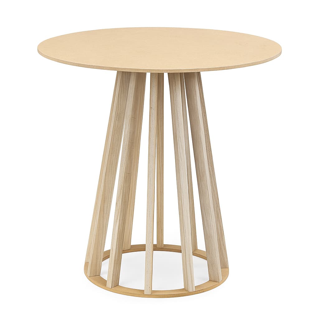 Mesa De Festa Ripada Tampo  60 cm  Em Mdf Cru Pés em Pinus Reforçados