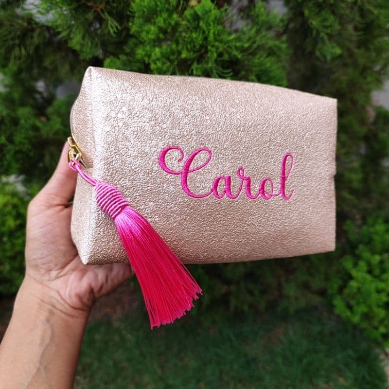 Necessaire Personalizada Shine glitter pingente tassel