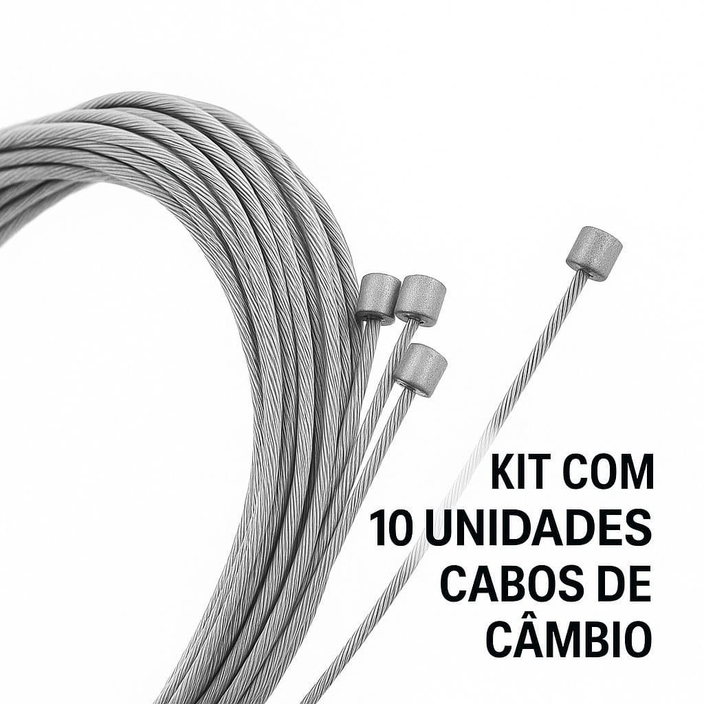 Kit 10 Cabos de Aço – Câmbio Traseiro e Dianteiro para Bike MTB