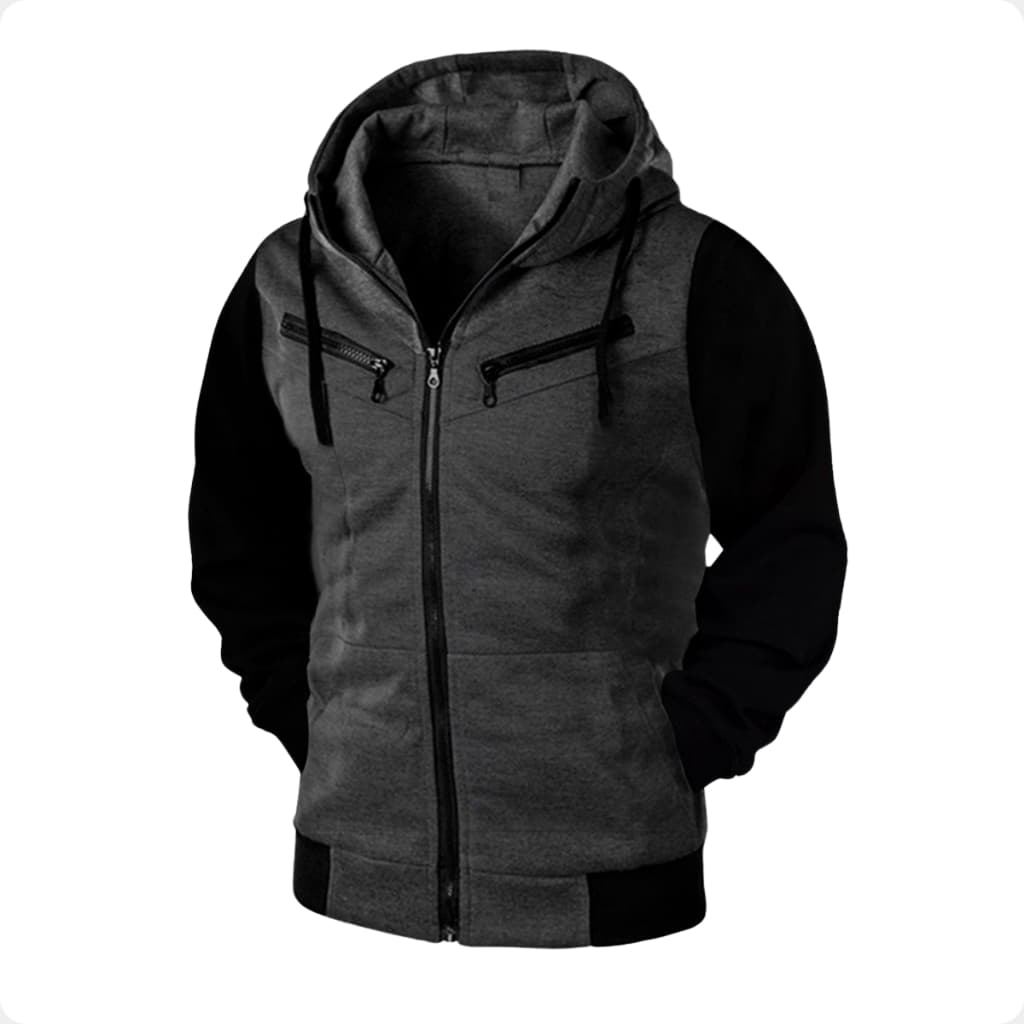 Moletom De Ziper Blusa De Frio Capuz  E Bolso Limitado