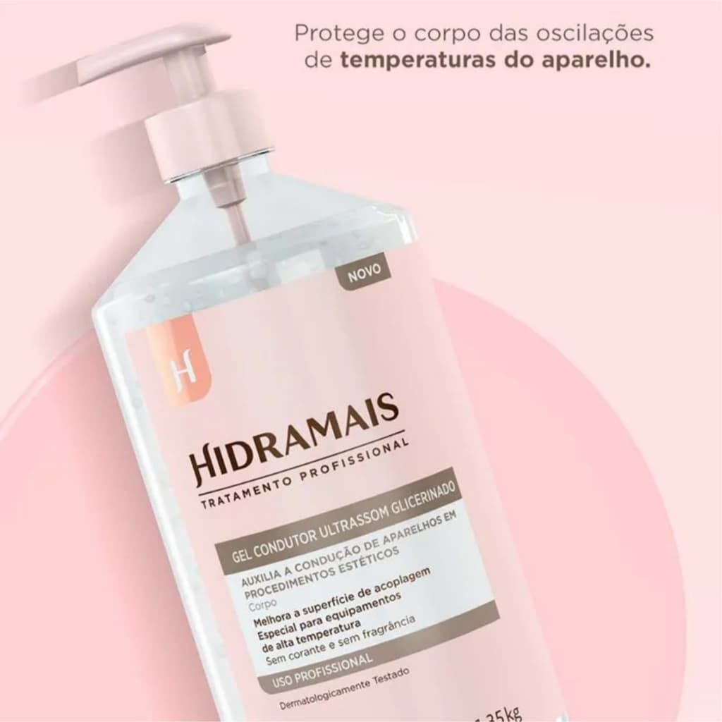 Gel Glicerinado para Ultrassom 1,35kg Hidramais - para Aparelhos de Alta e Baixa Temperatura