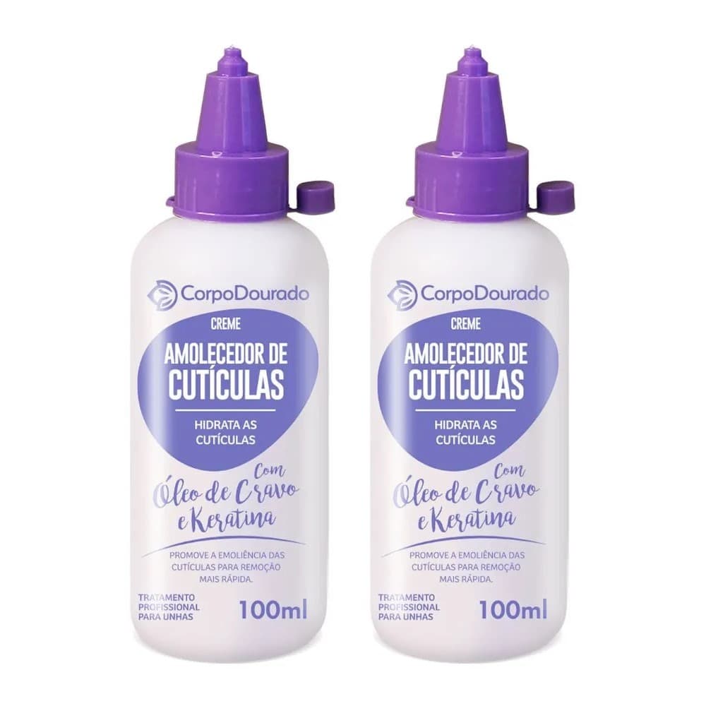 Corpo Dourado Kit 2 Unidades Creme Amolecedor de Cutículas Com Óleo de Cravo e Keratina 100ml