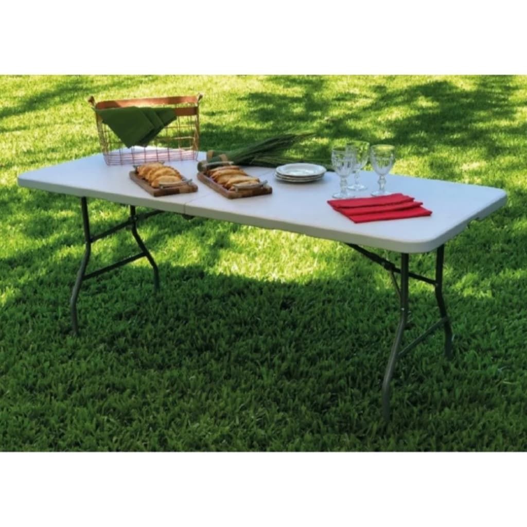Mesa Dobrável Grande Portátil Vira Maleta 1.80m com alça Camping Praia Quintal