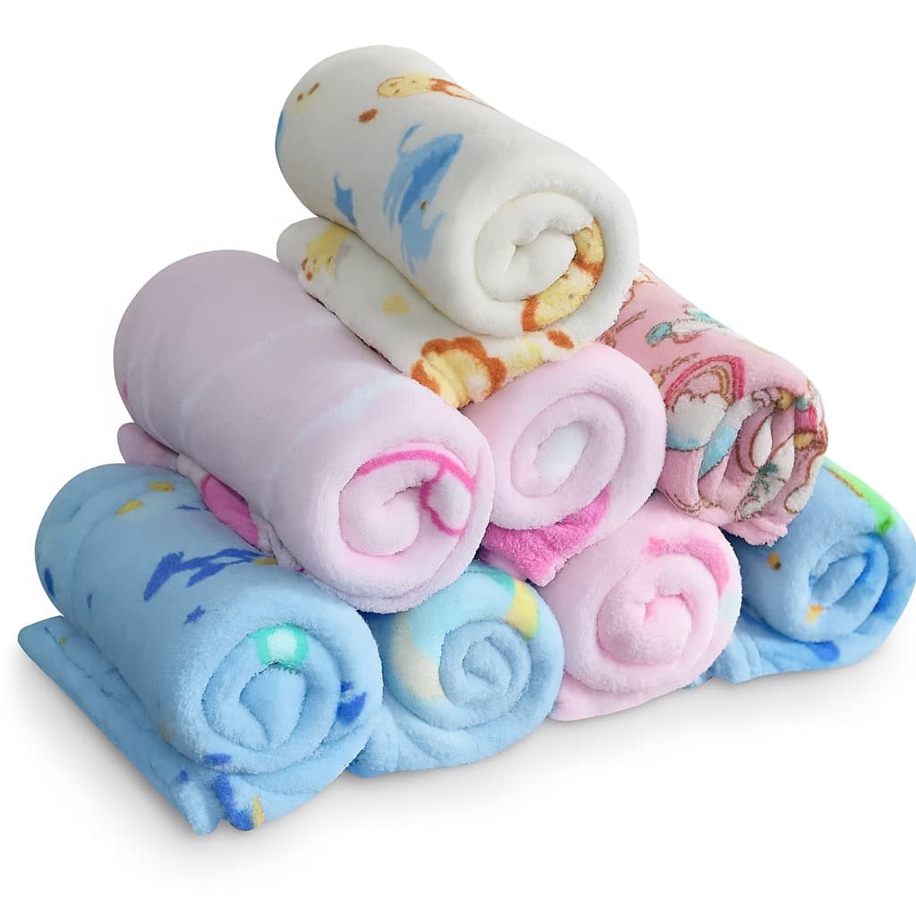 Kit 2 ou 3  Mantas Microfibra Estampada p/ Bebê – Cor Menino – Toque Aveludado 80x100cm Manta bebê