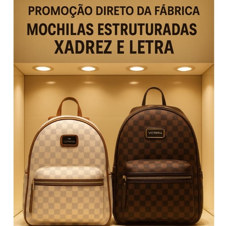 Bolsa Mochila Unissex Grande Xadrez Letra Passeio Faculdade Escola Feminina Masculina Promoção