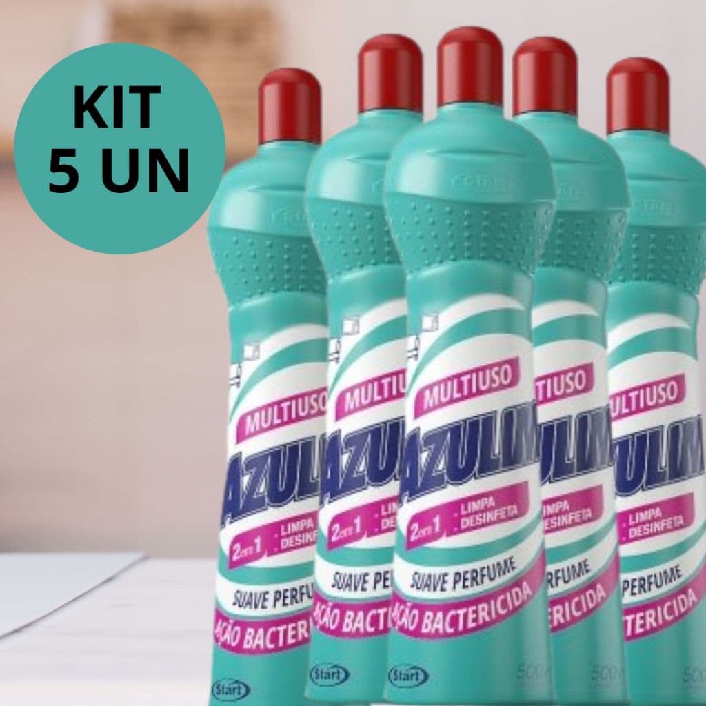Kit 5 Multiuso Bactericida Limpa e Desinfecta Para Banheiro Pisos Cozinha Lavanderia 500ml Cada