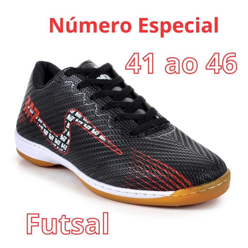 Chuteira  Futsal Numero Especial 41 Ao 46 Macia Reforçada Antiderrapante