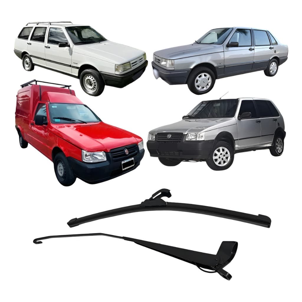 Braço Limpador Dianteiro + Palheta Fiat Uno Premio Elba Fiorino 1985 ate 2012 Todos Modelos Igual Foto