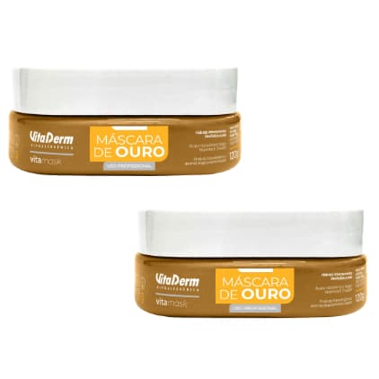 2x Máscara Facial de Ouro Vitaderm 120g • Lifting • Revitalizante • Ácido Hialurônico + Vitamina E
