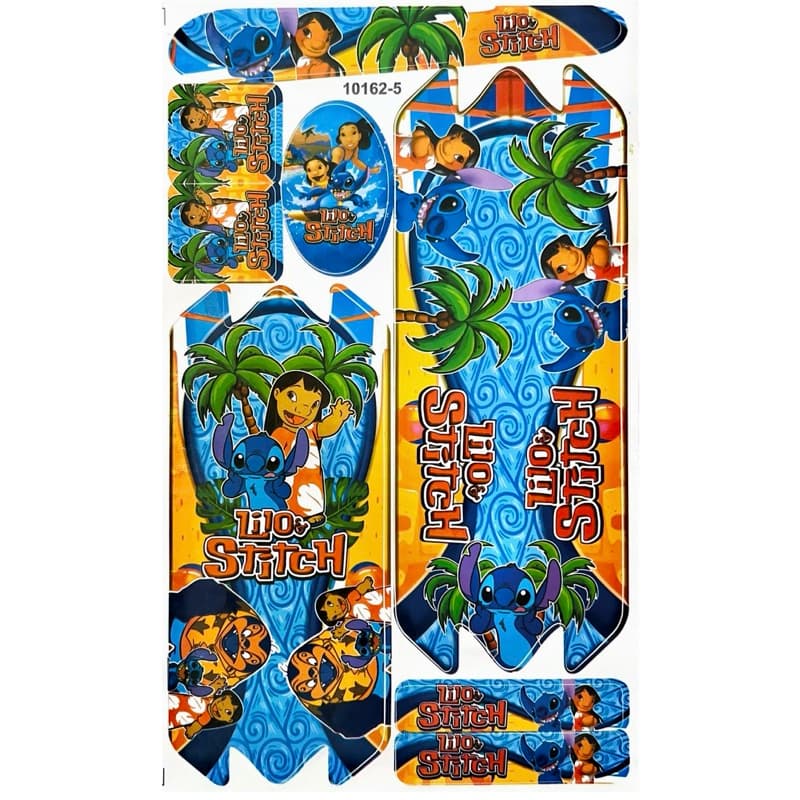 Adesivo Lilo Stitch para Bicicleta Cartela Infantil Bike