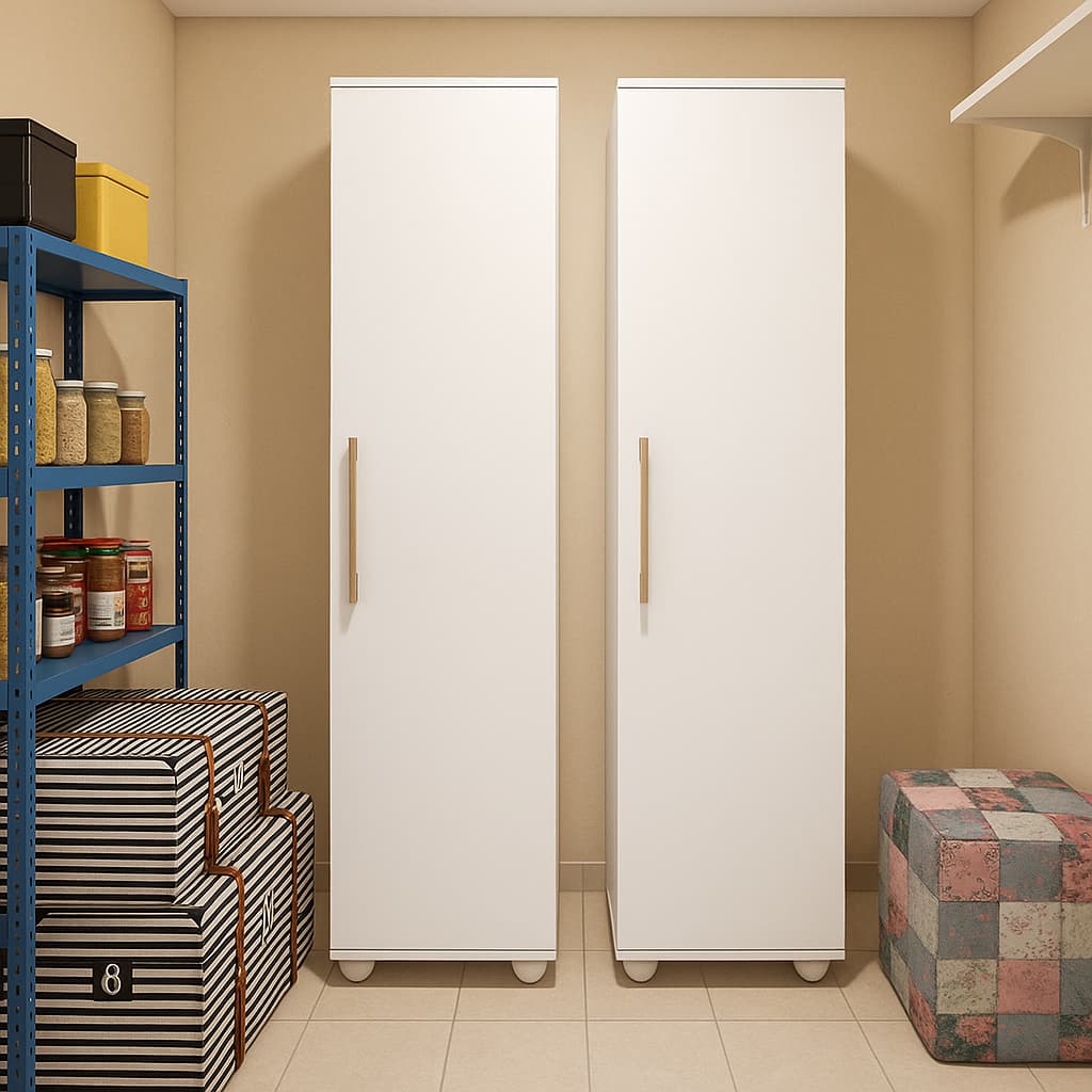 Kit 2 Armários Multiuso Organizador Sofia 1 Porta Lavanderia - JA