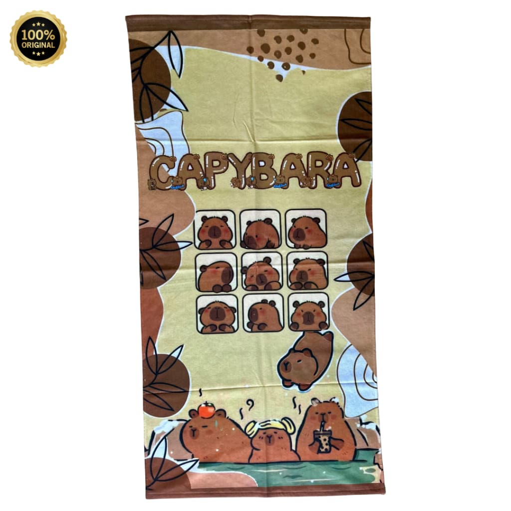 Toalha Infantil Capybara Fofa Banho Praia Piscina Macia e Absorvente Gigante 140x70cm