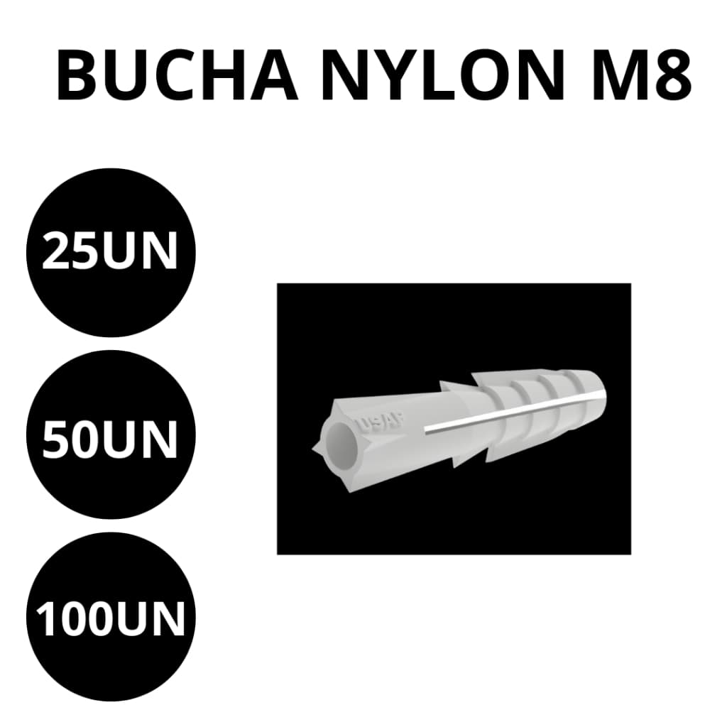 Bucha Nylon M8 Obra Parede