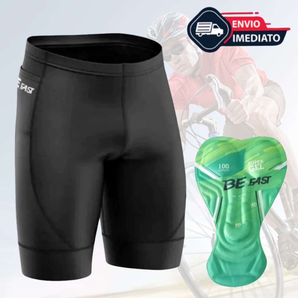 BERMUDA DE CICLISMO MASCULINA SUPER GEL ALTA DENSIDADE - 2 BOLSOS - ENVIO IMEDIATO