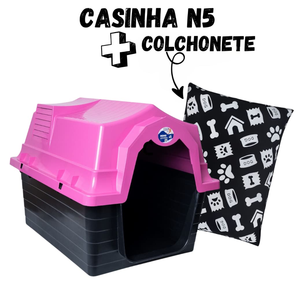 Casinha Pet N5 + Colchonete Para Cachorro Com Proteção UV