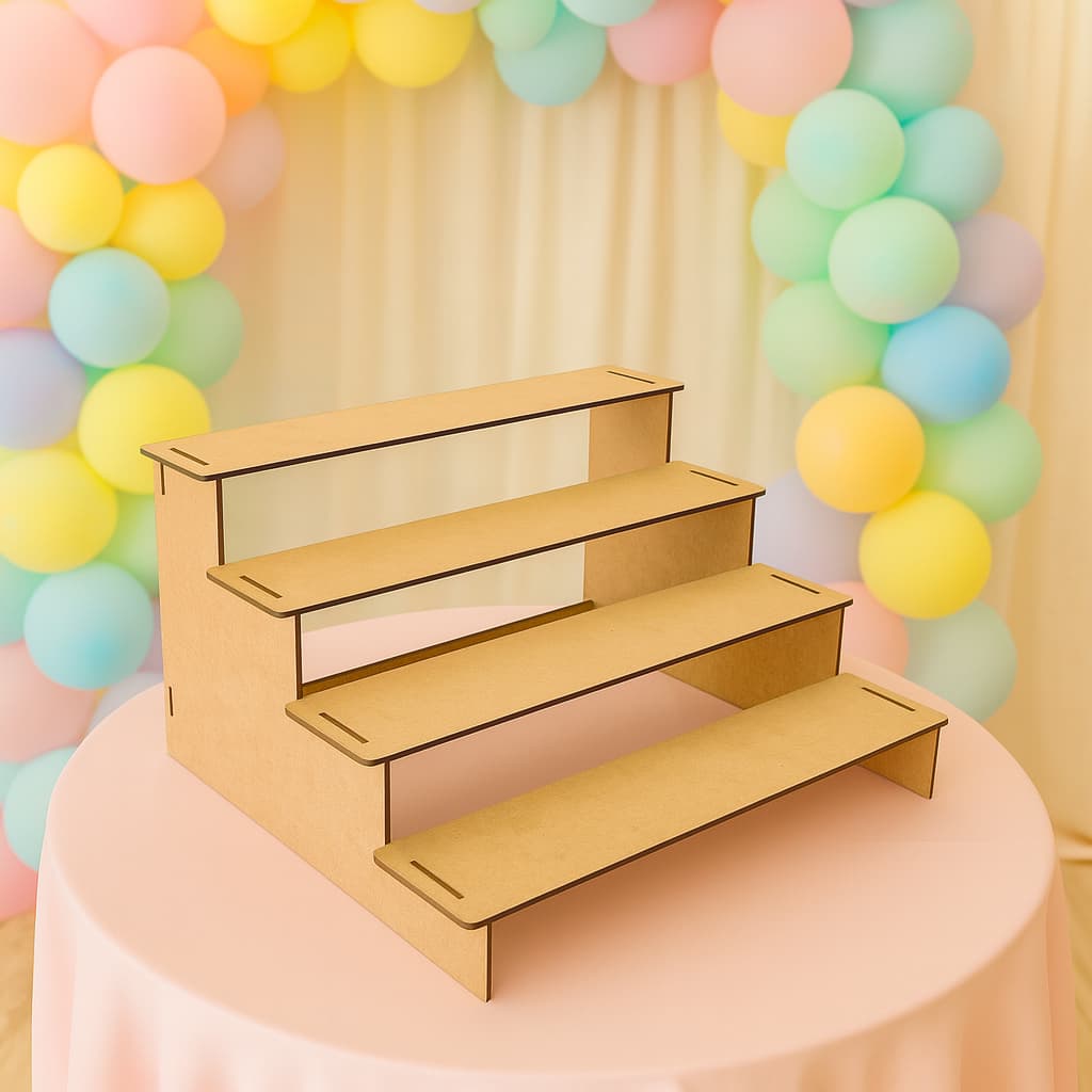 Escadinha Para Doces Lembrancinhas De Mesa Decoração De Festa Aniversário Em Mdf