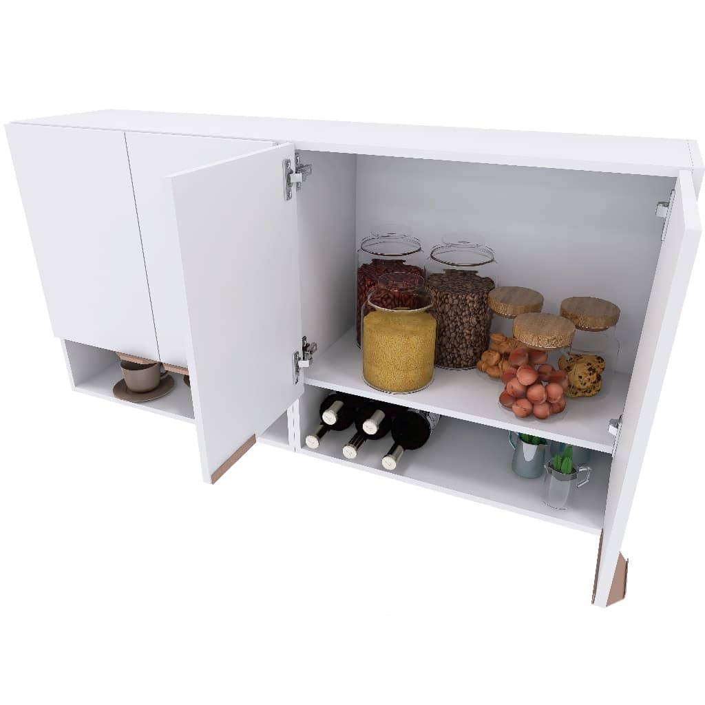 Armário Aéreo 4 Portas Multiuso – Organização e Estilo – Branco