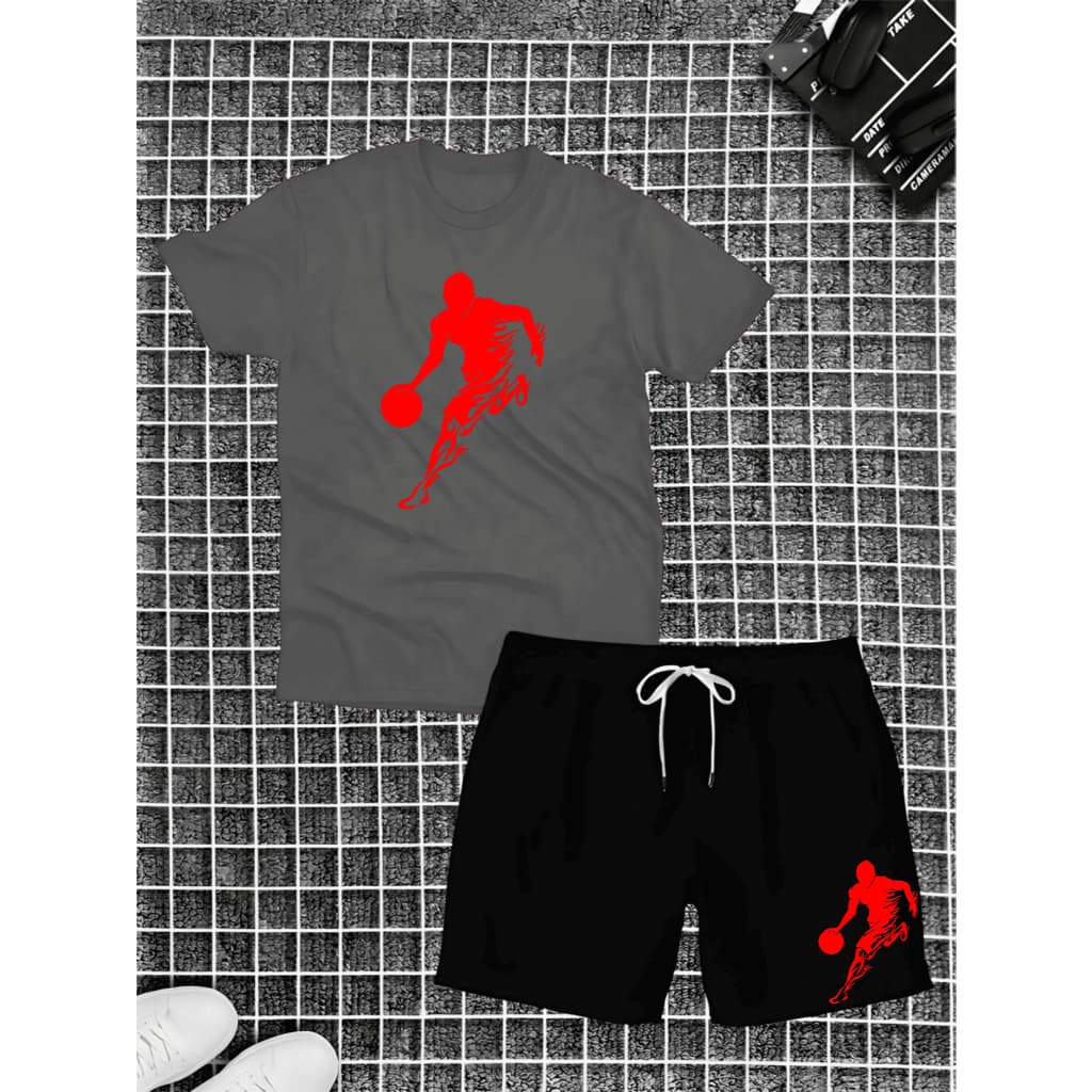 Kit Conjunto Camiseta Masculina NBA Basquete Short Tactel Academia Treino