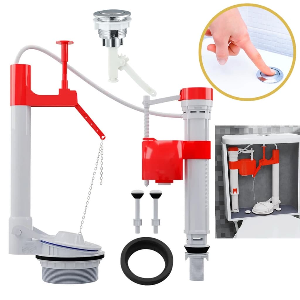 Kit Reparo Caixa Acoplada Vaso Sanitario Assento Banheiro Descarga Higienico Lavabo Botao Acionamento Superior