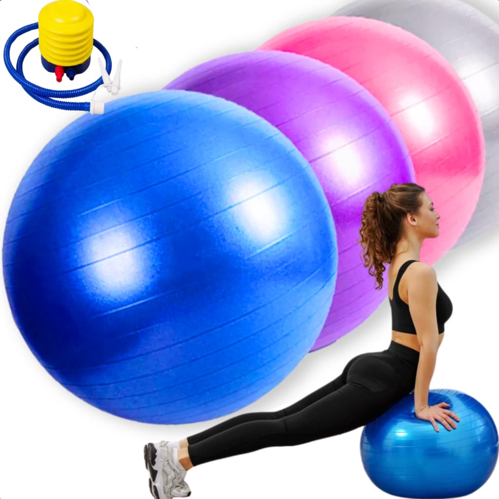 Bola De Pilates Suíça 55 Cm  Ginastica Yoga Gestante - Com Bomba de Inflar
