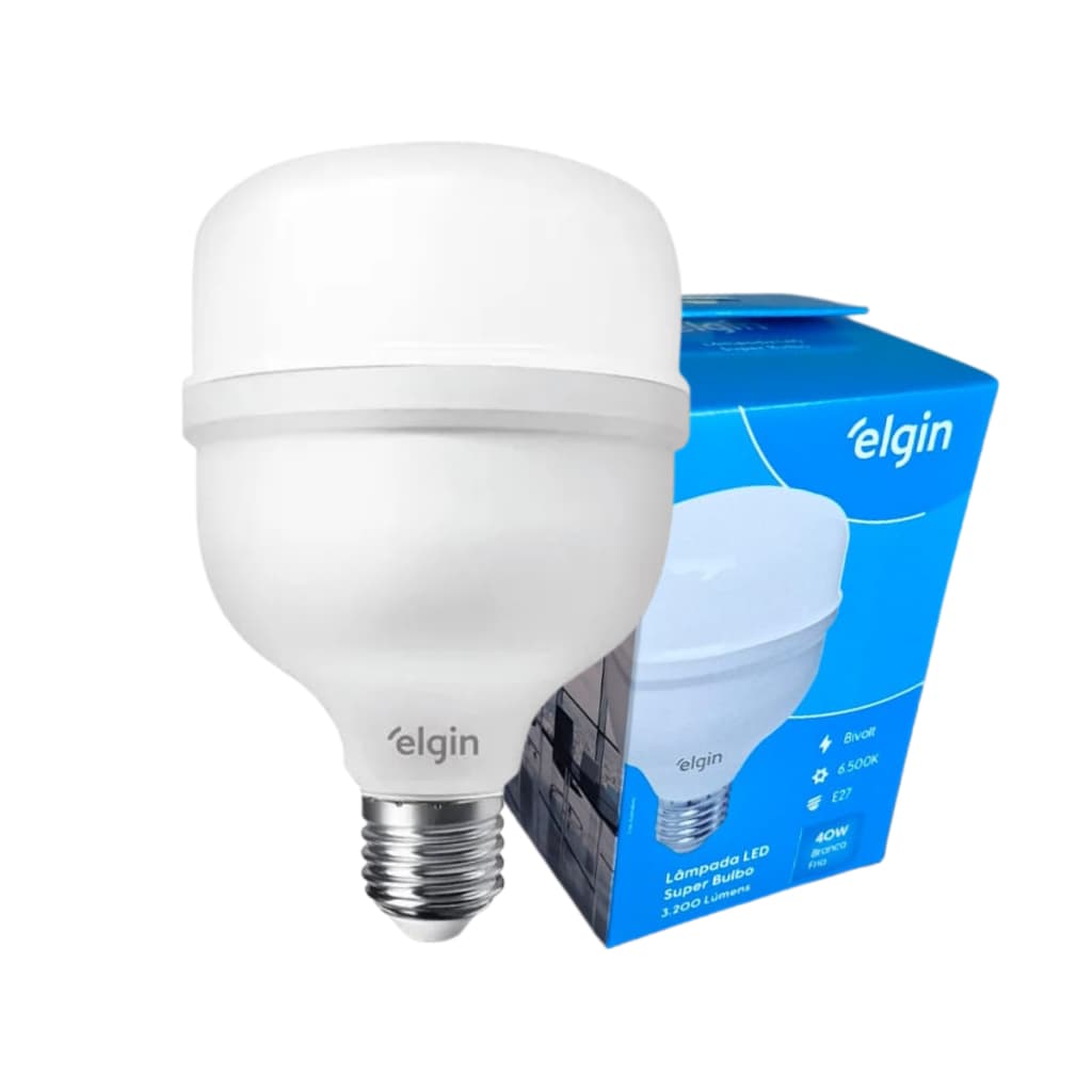 Lâmpada LED Super Bulbo 40W Branca Fria E27 6500K 3200lm Bivolt Elgin