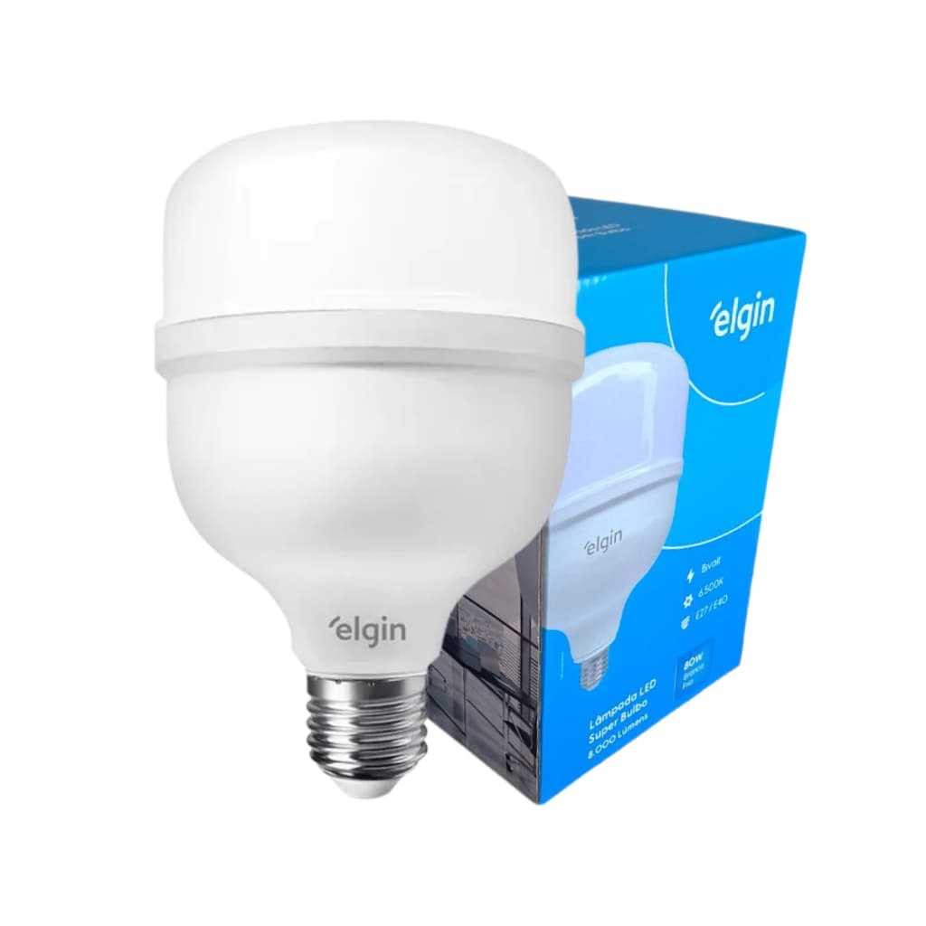 Lâmpada LED Super Bulbo 80W Branca Fria E27 E40 6500K 8000lm Bivolt Elgin